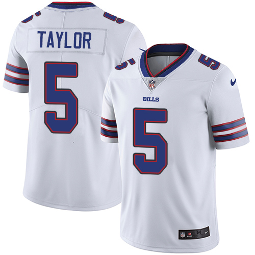 Nike Bills #5 Tyrod Taylor White Men's Stitched NFL Vapor Untouchable Limited Jersey